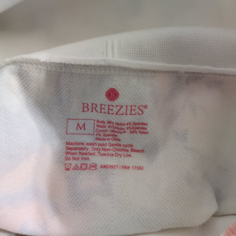 Breezies Leggings Womens Medium Cropped Tie Dye Pastel Mid Rise - Picture 3 of 5